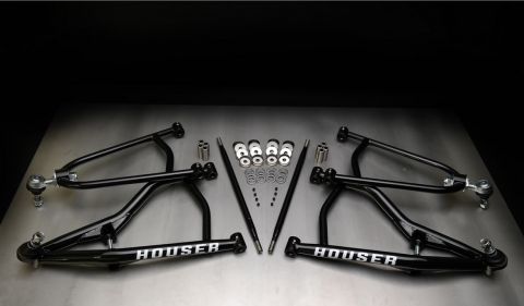 HOUSER A-ARMS HONDA TRX450R (ALL YEARS), LONG TRAVEL, +2,25 WIDE, +0 FORWARD - BLACK