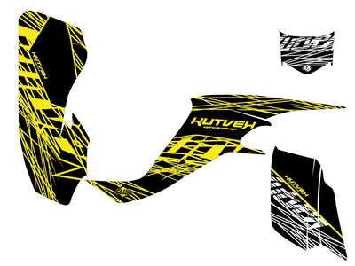 KAWASAKI-400-KFX-ATV-ERASER-FLUO-GRAPHIC-KIT-YELLOW