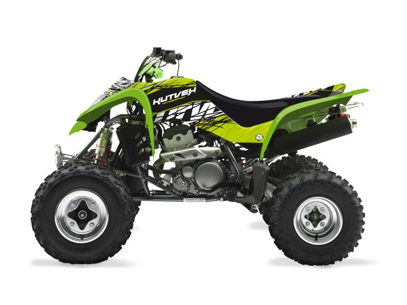 Chargez l&#39;image dans la visionneuse de la galerie, KAWASAKI 400 KFX ATV ERASER GRAPHIC KIT GREEN BLACK
