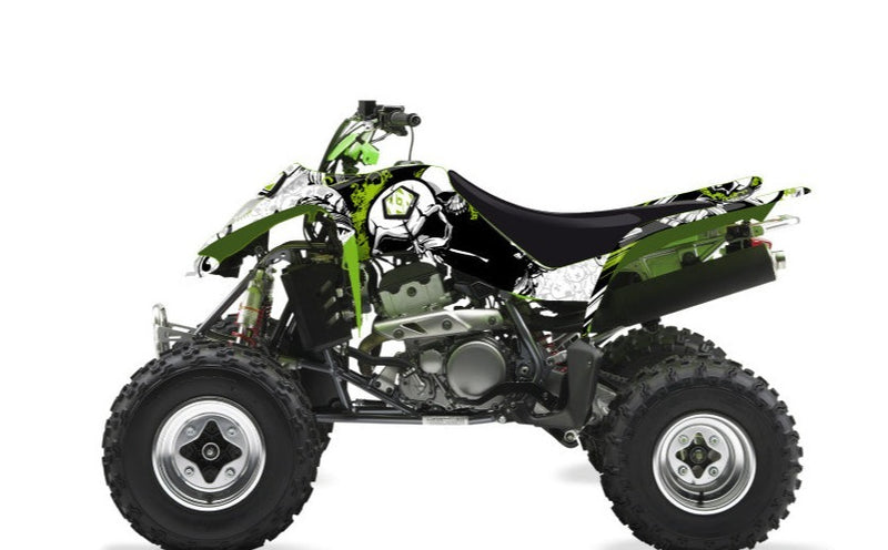 Chargez l&#39;image dans la visionneuse de la galerie, KAWASAKI 400 KFX ATV TRASH GRAPHIC KIT BLACK GREEN
