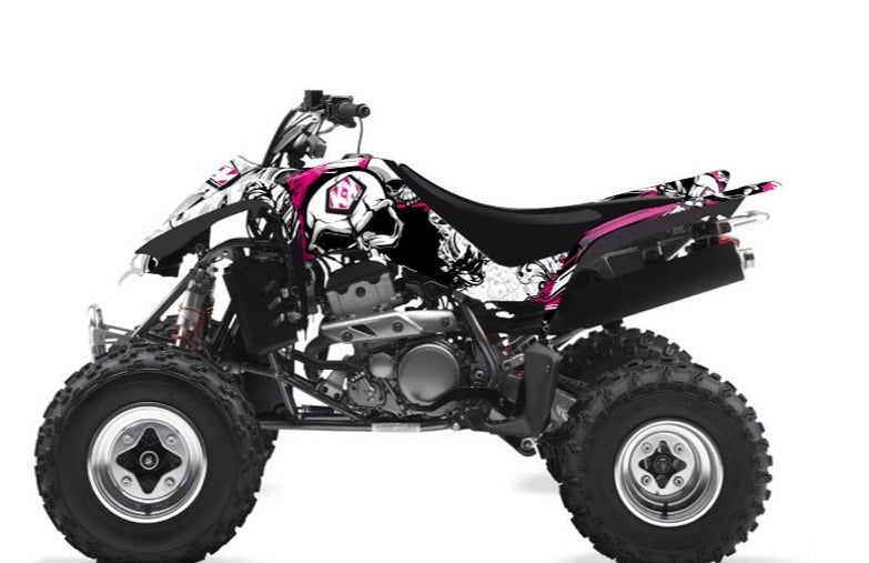 Laden Sie das Bild in Galerie -Viewer, KAWASAKI 400 KFX ATV TRASH GRAPHIC KIT BLACK PINK
