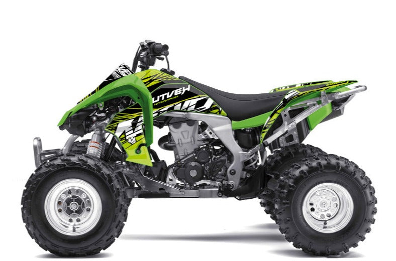 Laden Sie das Bild in Galerie -Viewer, KAWASAKI 450 KFX ATV ERASER GRAPHIC KIT GREEN BLACK
