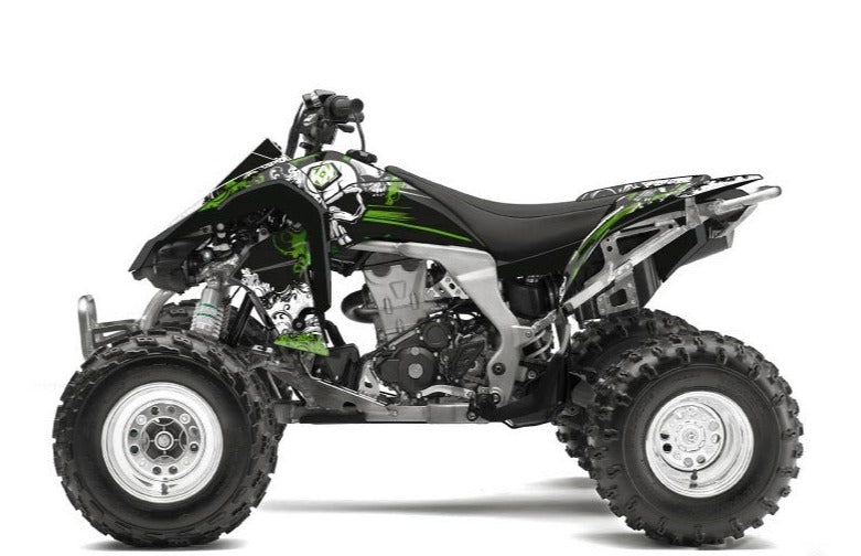 Chargez l&#39;image dans la visionneuse de la galerie, KAWASAKI 450 KFX ATV TRASH GRAPHIC KIT BLACK GREEN
