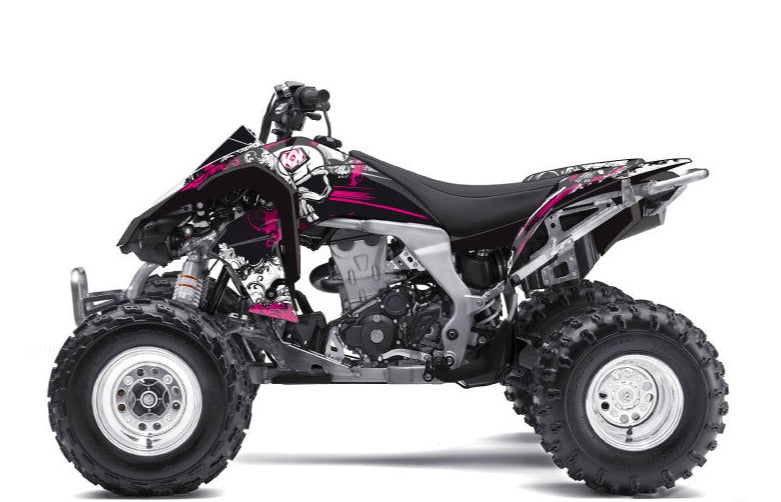 Laden Sie das Bild in Galerie -Viewer, KAWASAKI 450 KFX ATV TRASH GRAPHIC KIT BLACK PINK
