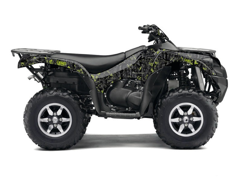 Chargez l&#39;image dans la visionneuse de la galerie, KAWASAKI 650 KVF ATV CAMO GRAPHIC KIT BLACK GREEN
