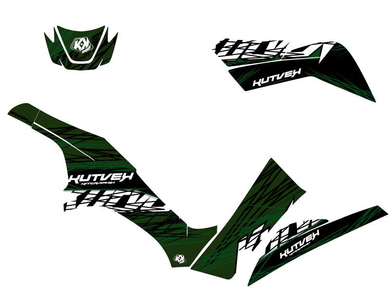 KAWASAKI 650 KVF ATV ERASER GRAPHIC KIT BLACK GREEN