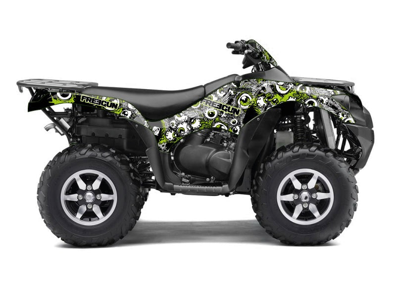 Chargez l&#39;image dans la visionneuse de la galerie, KAWASAKI 650 KVF ATV FREEGUN EYED GRAPHIC KIT GREEN
