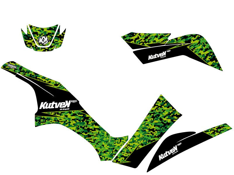 KAWASAKI 650 KVF ATV PREDATOR GRAPHIC KIT BLACK GREEN