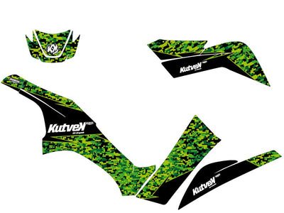 KAWASAKI 650 KVF ATV PREDATOR GRAPHIC KIT BLACK GREEN