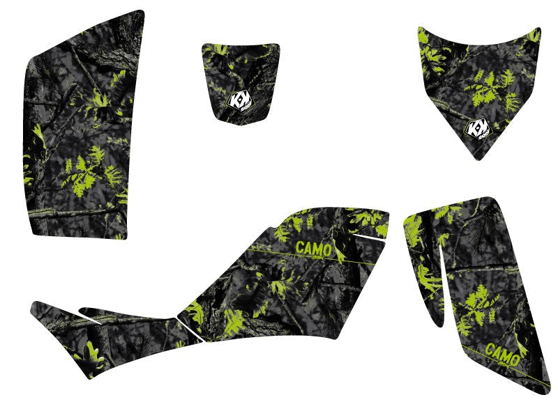 KAWASAKI 700 KFX ATV CAMO GRAPHIC KIT BLACK GREEN