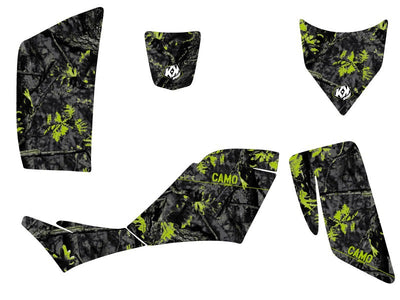 KAWASAKI 700 KFX ATV CAMO GRAPHIC KIT BLACK GREEN