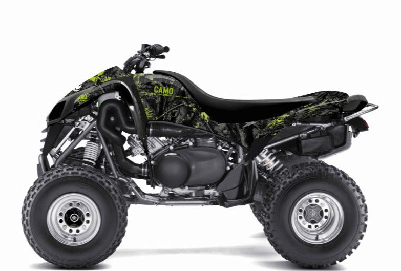 Laden Sie das Bild in Galerie -Viewer, KAWASAKI 700 KFX ATV CAMO GRAPHIC KIT BLACK GREEN
