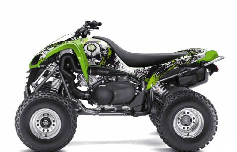 Laden Sie das Bild in Galerie -Viewer, KAWASAKI-700-KFX-ATV-TRASH-GRAPHIC-KIT-BLACK-GREEN
