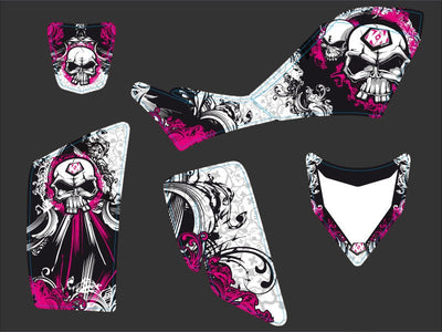 KAWASAKI 700 KFX ATV TRASH GRAPHIC KIT BLACK PINK