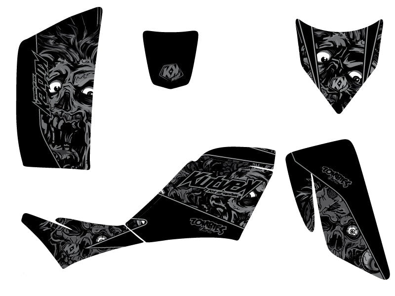 KAWASAKI 700 KFX ATV ZOMBIES DARK GRAPHIC KIT BLACK – parts4quads.eu