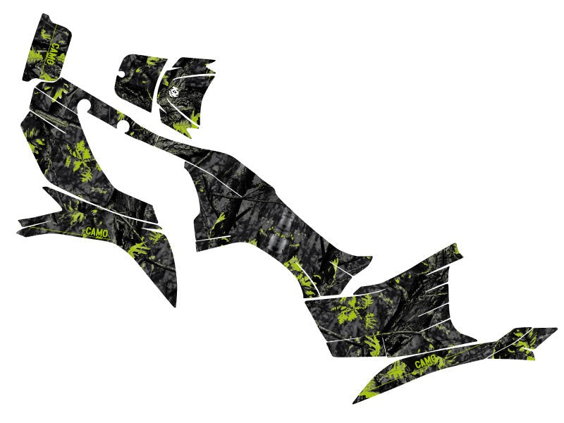 KAWASAKI 750 KVF ATV CAMO GRAPHIC KIT BLACK GREEN