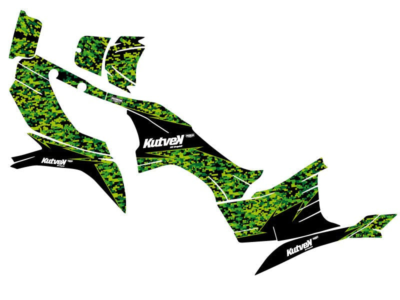 KAWASAKI 750 KVF ATV PREDATOR GRAPHIC KIT BLACK GREEN