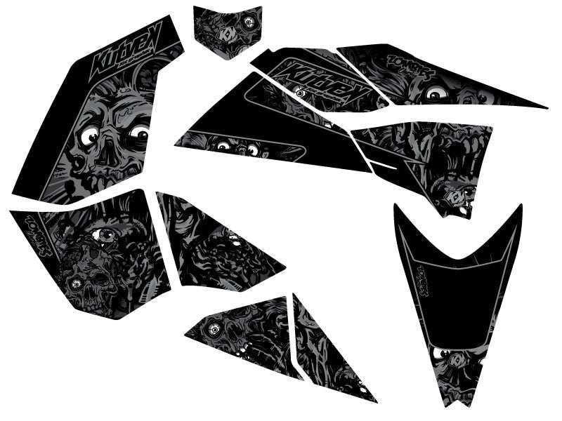 KTM-450-505-525-XC-SX-ATV-ZOMBIES-DARK-DECALS-GRAPHIC-KIT-BLACK-QUAD
