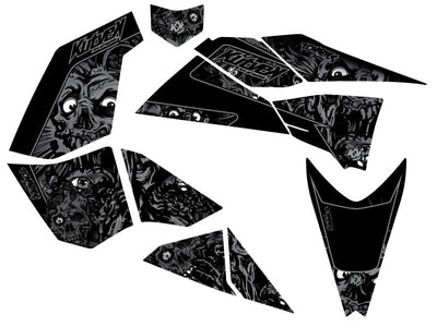 KTM-450-505-525-XC-SX-ATV-ZOMBIES-DARK-DECALS-GRAPHIC-KIT-BLACK-QUAD