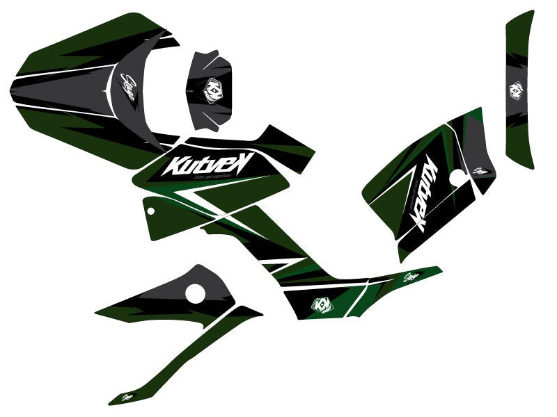 KYMCO 250 MXU ATV STAGE GRAPHIC KIT BLACK GREEN