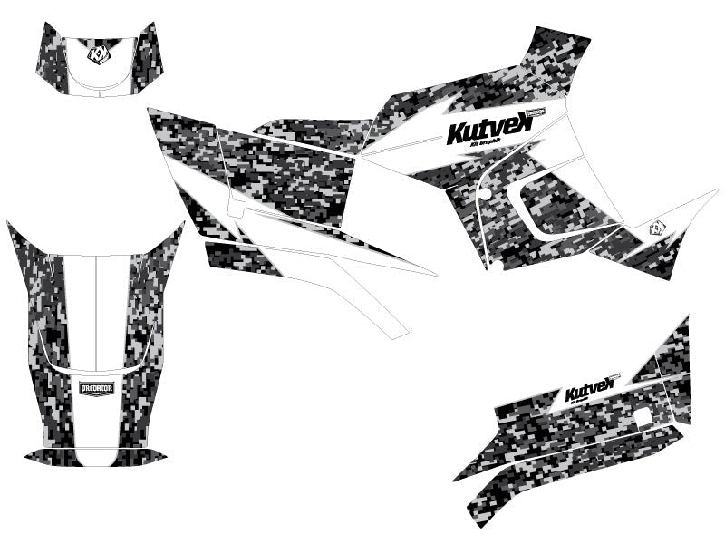 KYMCO 300 MXU R ATV PREDATOR GRAPHIC KIT WHITE
