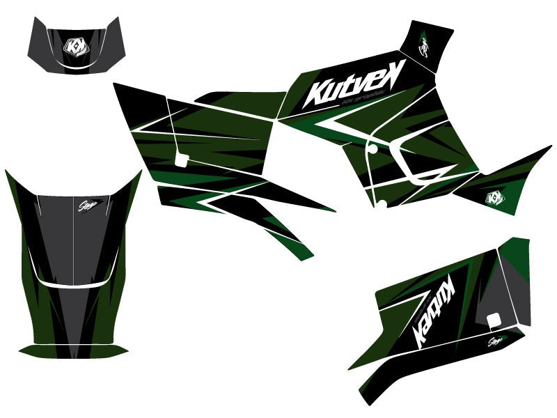KYMCO 300 MXU R ATV STAGE GRAPHIC KIT BLACK GREEN