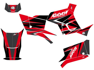 KYMCO 300 MXU R ATV STAGE GRAPHIC KIT RED BLACK