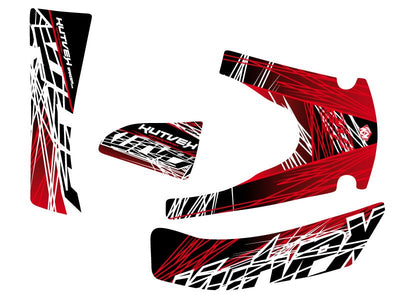 KYMCO 400 MXU ATV ERASER GRAPHIC KIT RED WHITE