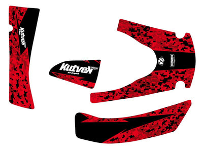 KYMCO 400 MXU ATV PREDATOR GRAPHIC KIT RED BLACK