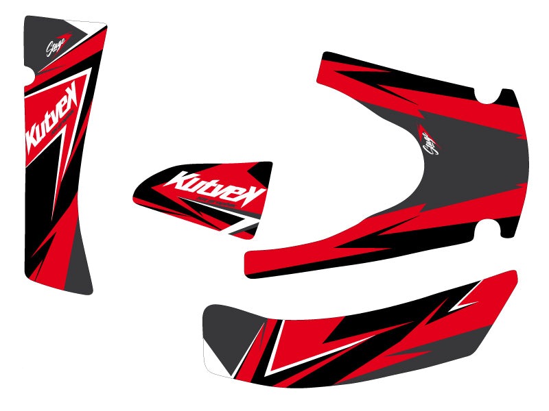 KYMCO 400 MXU ATV STAGE GRAPHIC KIT RED BLACK