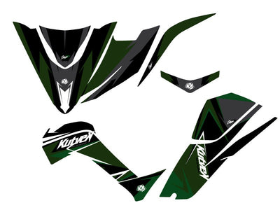 KYMCO 450 MAXXER ATV STAGE GRAPHIC KIT BLACK GREEN