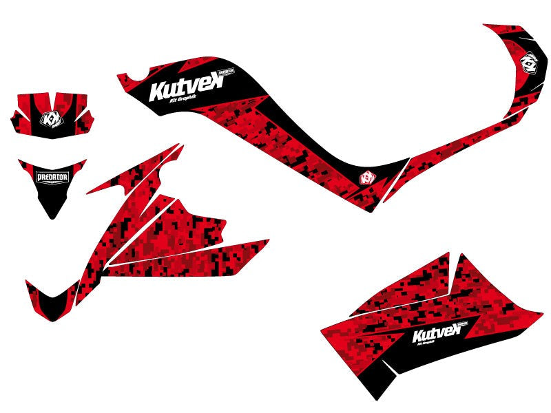 KYMCO 50 MAXXER ATV PREDATOR GRAPHIC KIT RED BLACK