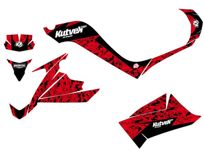 KYMCO 50 MAXXER ATV PREDATOR GRAPHIC KIT RED BLACK