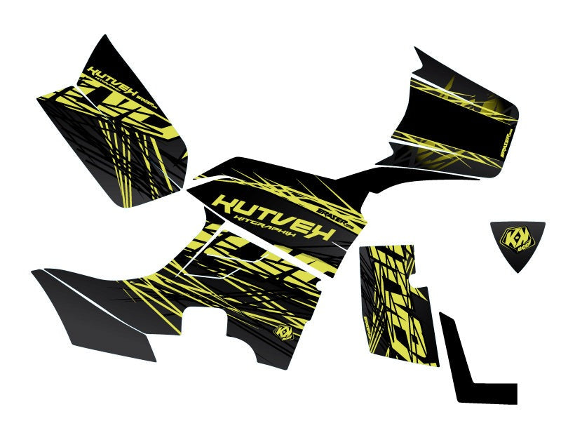 KYMCO 700 MXU ATV ERASER GRAPHIC KIT NEON GREY