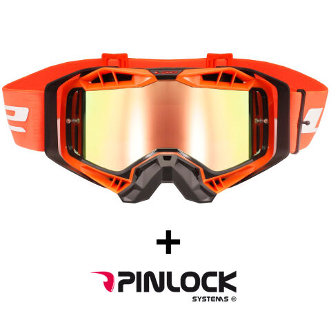 LS2 AURA PRO BRILLE SCHWARZ ORANGE MIT IRIDIUM-VISIER