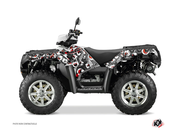 POLARIS 1000 SPORTSMAN FOREST ATV FREEGUN EYED GRAPHIC KIT GREY RED