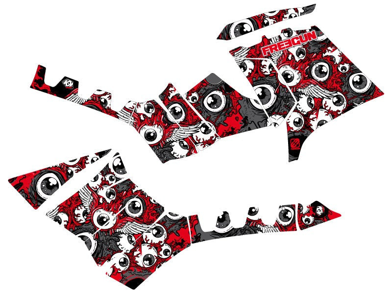 POLARIS 1000 SPORTSMAN FOREST ATV FREEGUN EYED GRAPHIC KIT RED GREY