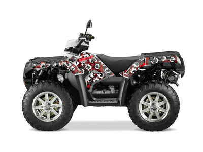 POLARIS 1000 SPORTSMAN FOREST ATV FREEGUN EYED GRAPHIC KIT RED GREY