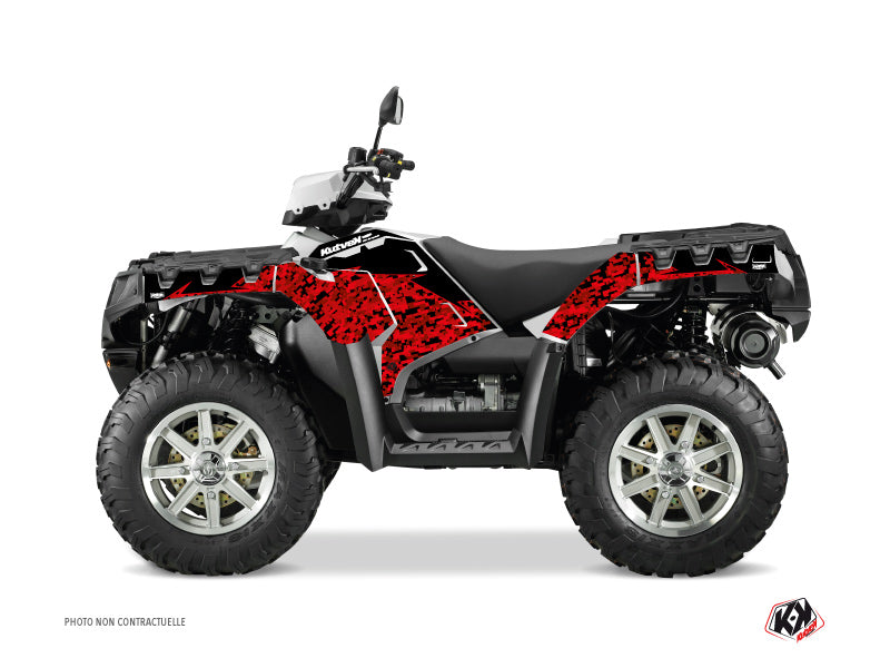 Load image into Gallery viewer, POLARIS 1000 SPORTSMAN FOREST ATV PREDATOR GRAPHIC KIT RED BLACK
