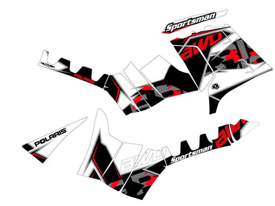 POLARIS 1000 SPORTSMAN FOREST ATV VISOR GRAPHIC KIT RED