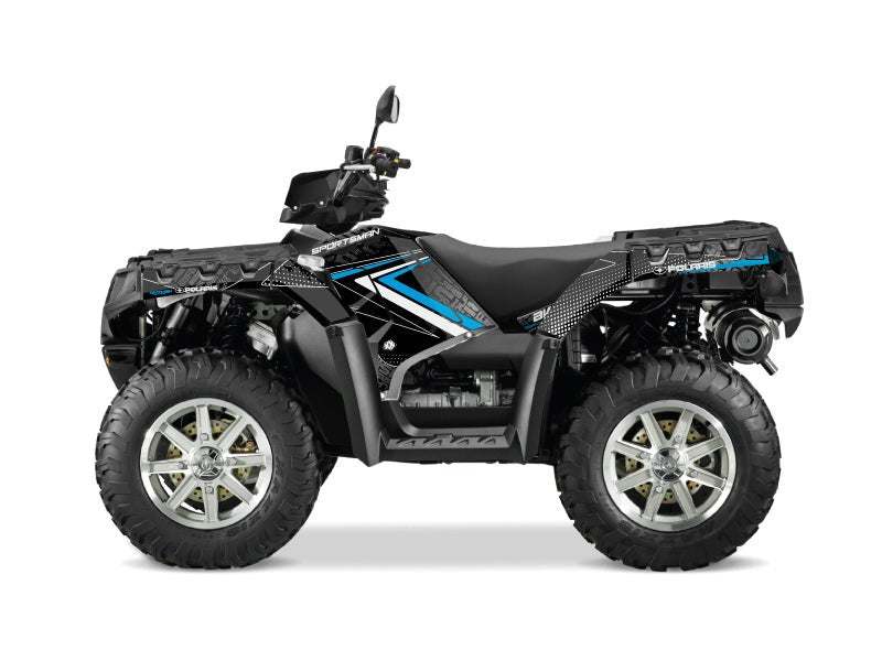 POLARIS 1000 SPORTSMAN FOREST ATV ROCK GRAPHIC KIT BLACK BLUE