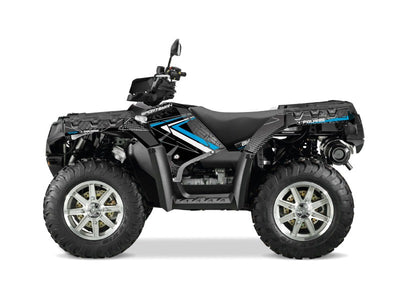 POLARIS 1000 SPORTSMAN FOREST ATV ROCK GRAPHIC KIT BLACK BLUE