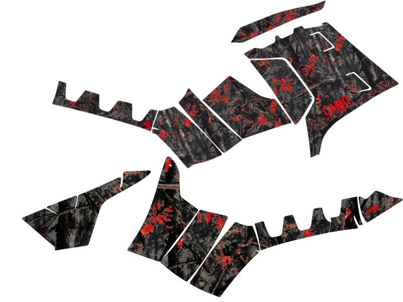 Load image into Gallery viewer, POLARIS 1000 SPORTSMAN TOURING ATV CAMO GRAPHIC KIT BLACK RED
