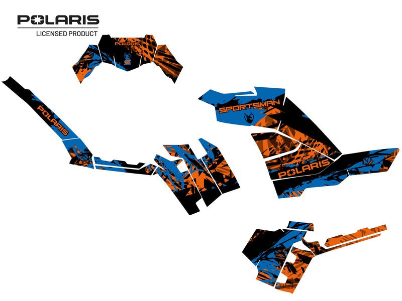 Chargez l&#39;image dans la visionneuse de la galerie, POLARIS 1000 SPORTSMAN XP FOREST ATV CHASER GRAPHIC KIT BLUE
