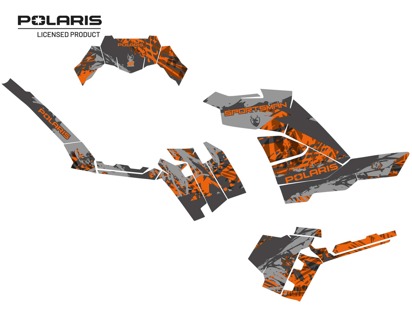 POLARIS 1000 SPORTSMAN XP FOREST ATV CHASER GRAPHIC KIT GREY