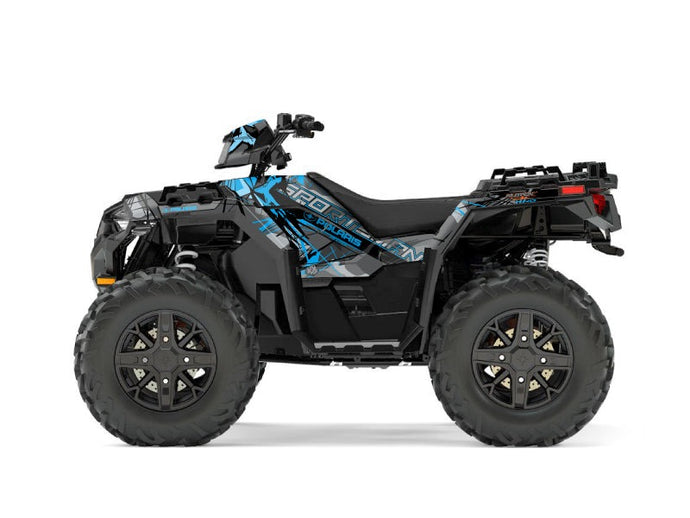 POLARIS 1000 SPORTSMAN XP FOREST ATV EVIL GRAPHIC KIT GREY BLUE