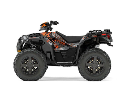 POLARIS 1000 SPORTSMAN XP FOREST ATV EVIL GRAPHIC KIT GREY ORANGE