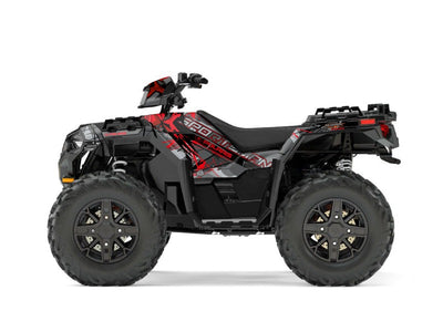 POLARIS 1000 SPORTSMAN XP FOREST ATV EVIL GRAPHIC KIT GREY RED