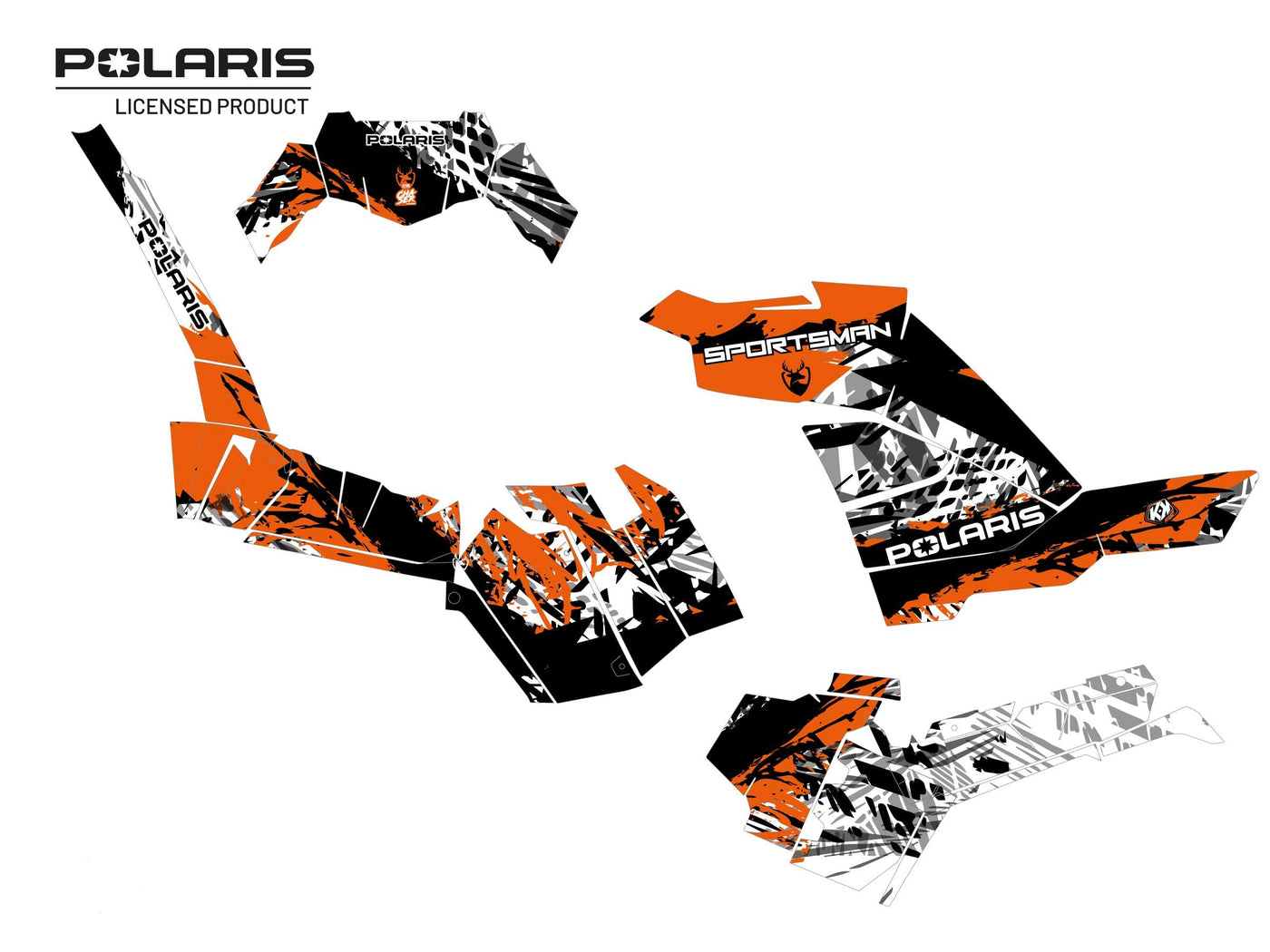POLARIS 1000 SPORTSMAN XP S FOREST ATV CHASER GRAPHIC KIT ORANGE