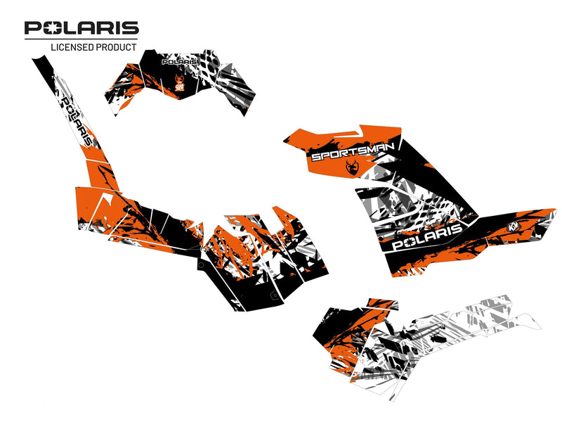 Laden Sie das Bild in Galerie -Viewer, POLARIS 1000 SPORTSMAN XP S FOREST ATV CHASER GRAPHIC KIT ORANGE
